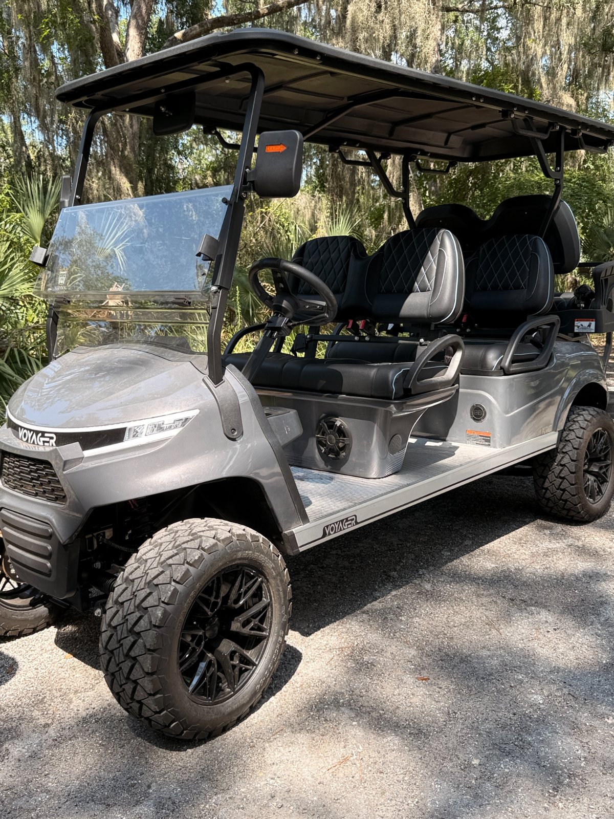 Gray 6-seater street-legal golf cart